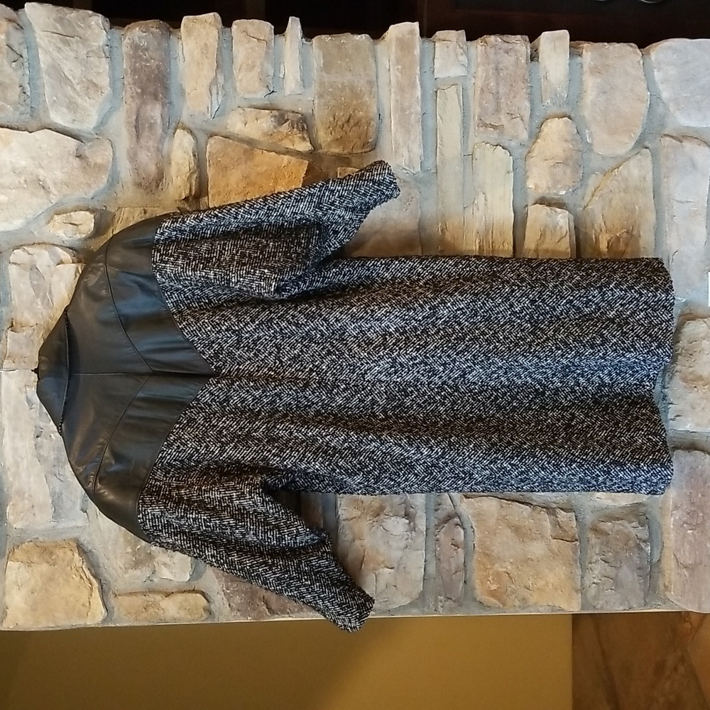 Leather & Tweed Coat ♥ - Picture 6 of 10